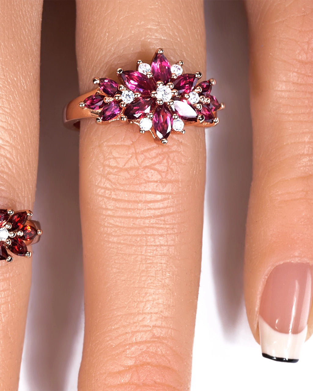 Flourish Ring-Rhodolite