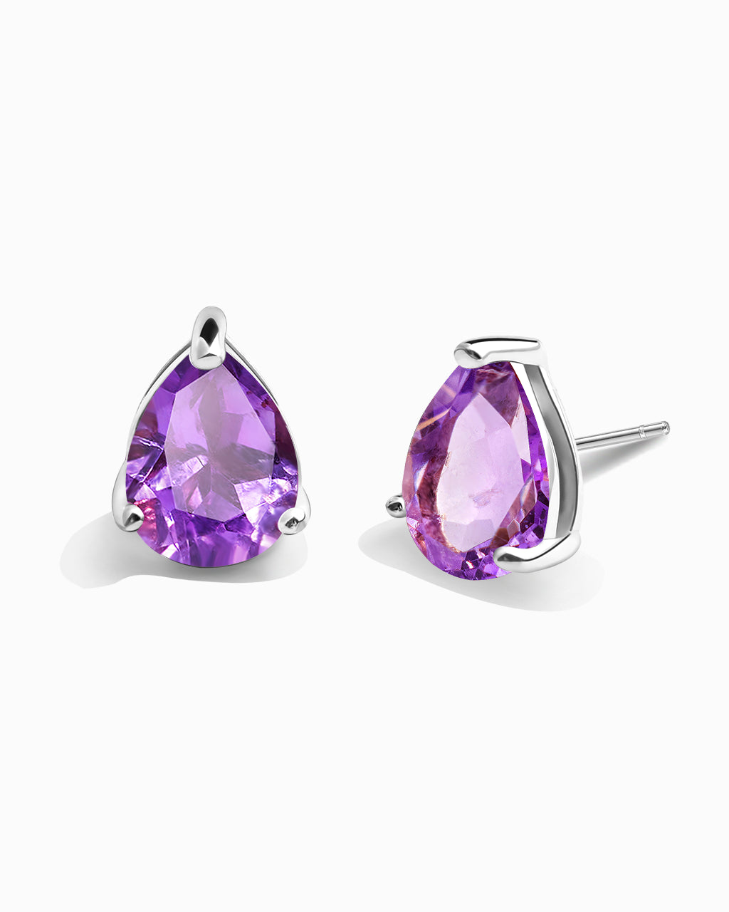 Pear Studs-Amethyst