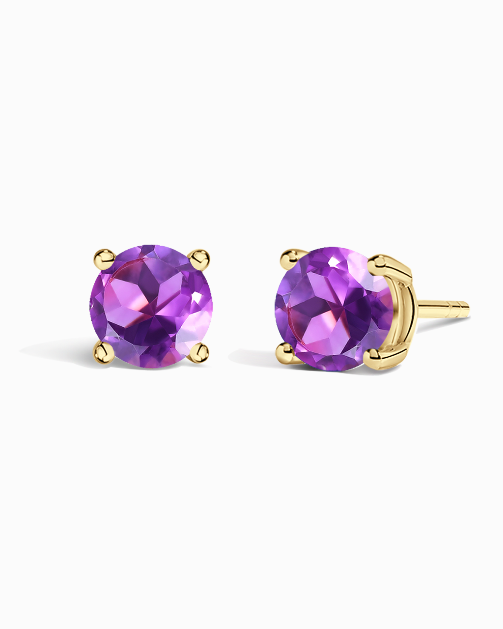 Round Studs-Amethyst