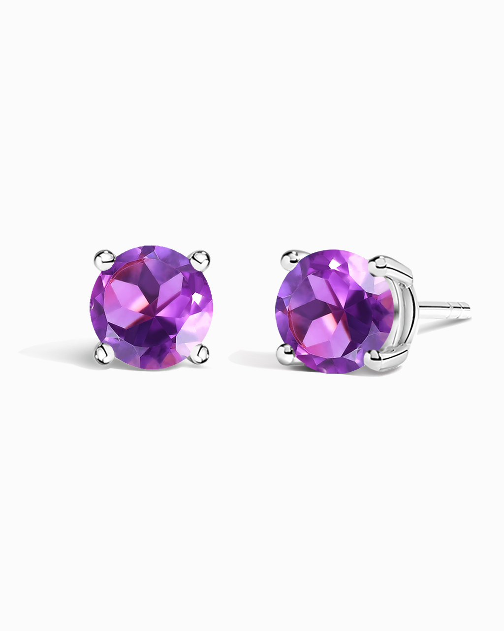 Round Studs-Amethyst