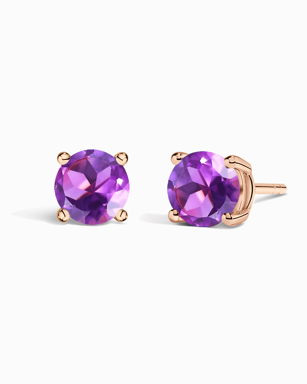 Round Studs-Amethyst