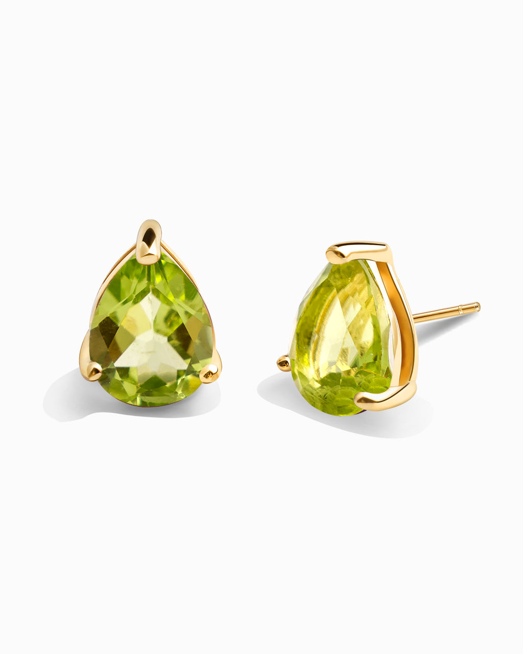 Pear Studs-Peridot