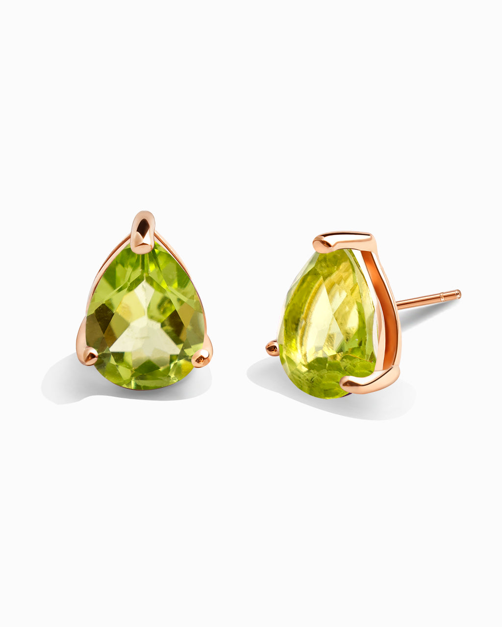 Pear Studs-Peridot