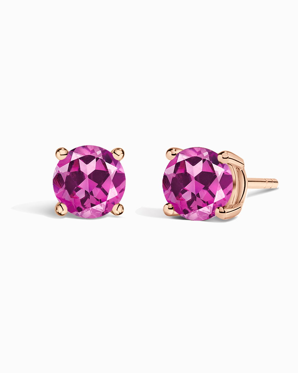Round Studs-Rhodolite