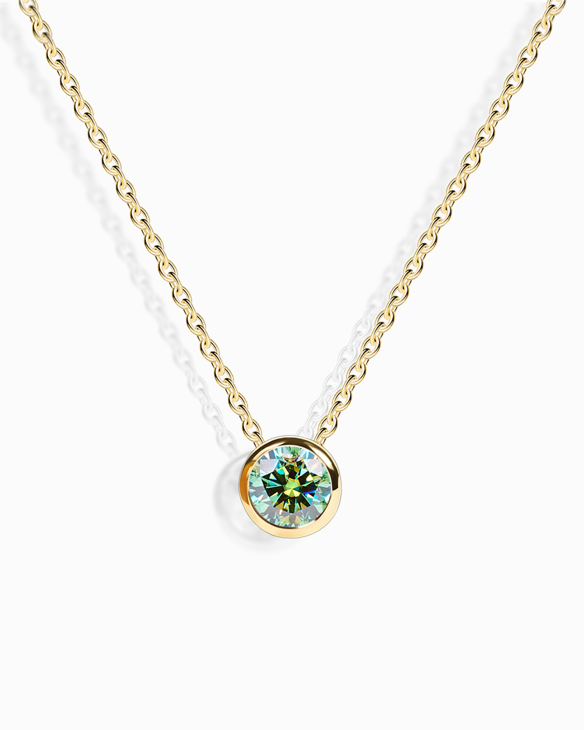 Collar de moissanita verde