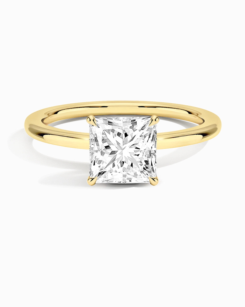 Anillo de moissanita con halo - Princesa