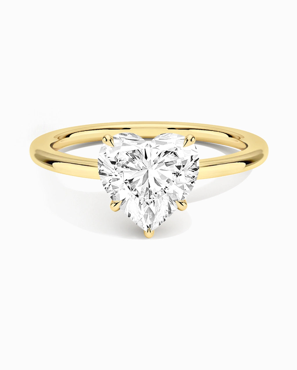 Anillo de moissanita con halo y corazón