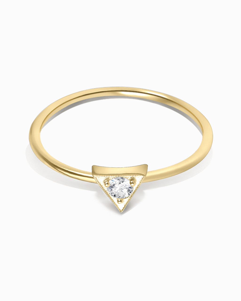 Anillo de moissanita triangular