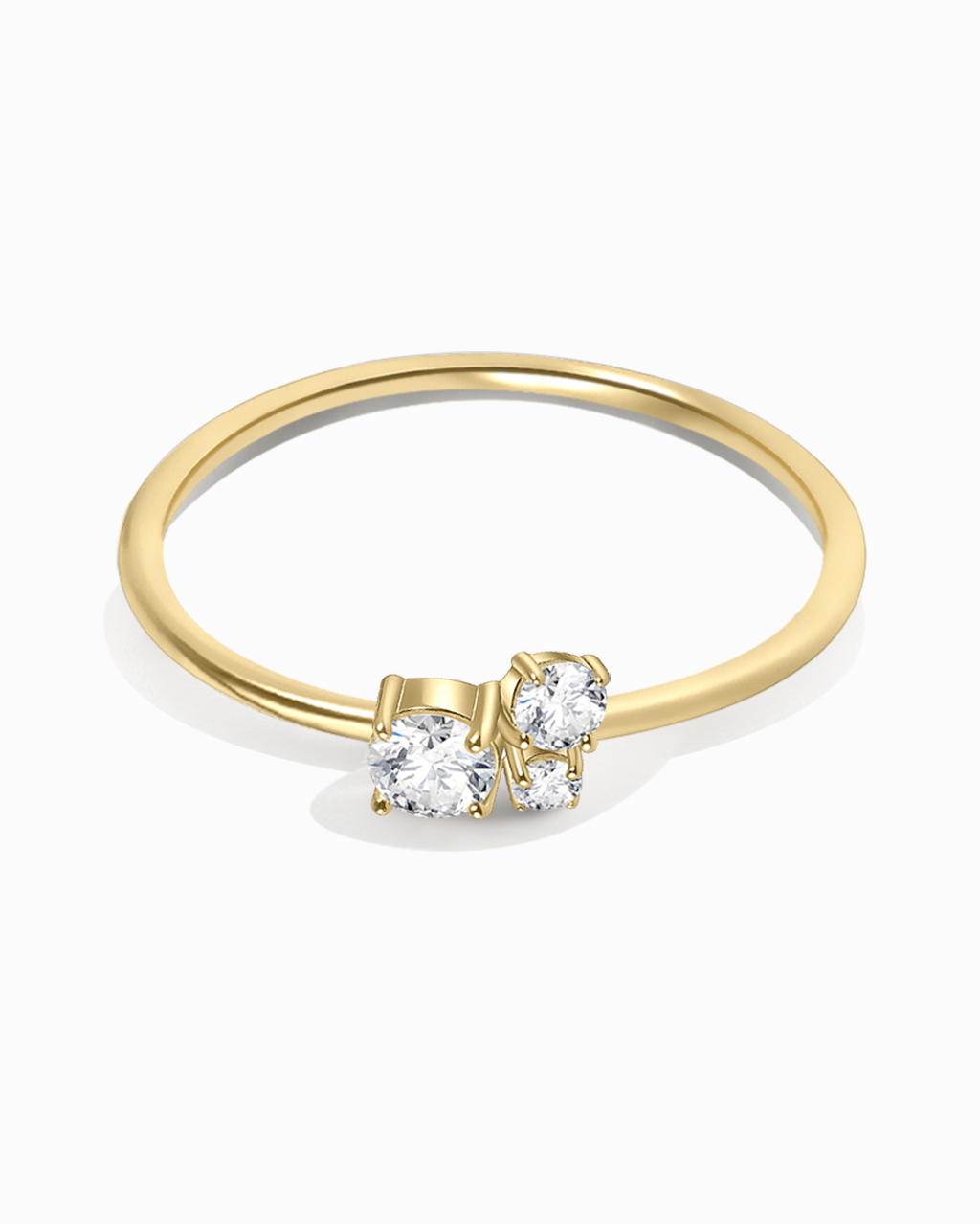 Trío de anillos de moissanita