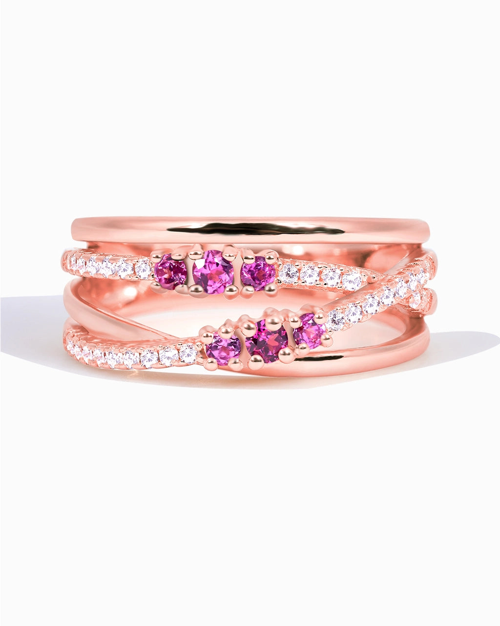 Starry Ring-Rhodolite