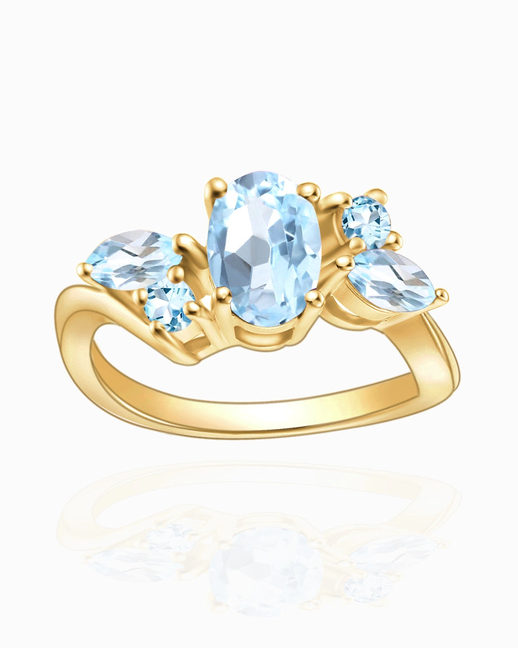 Blossom Ring-Blue Topaz
