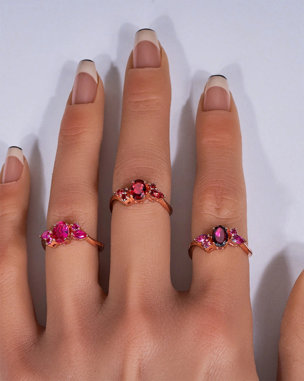 Blossom Ring-Rhodolite
