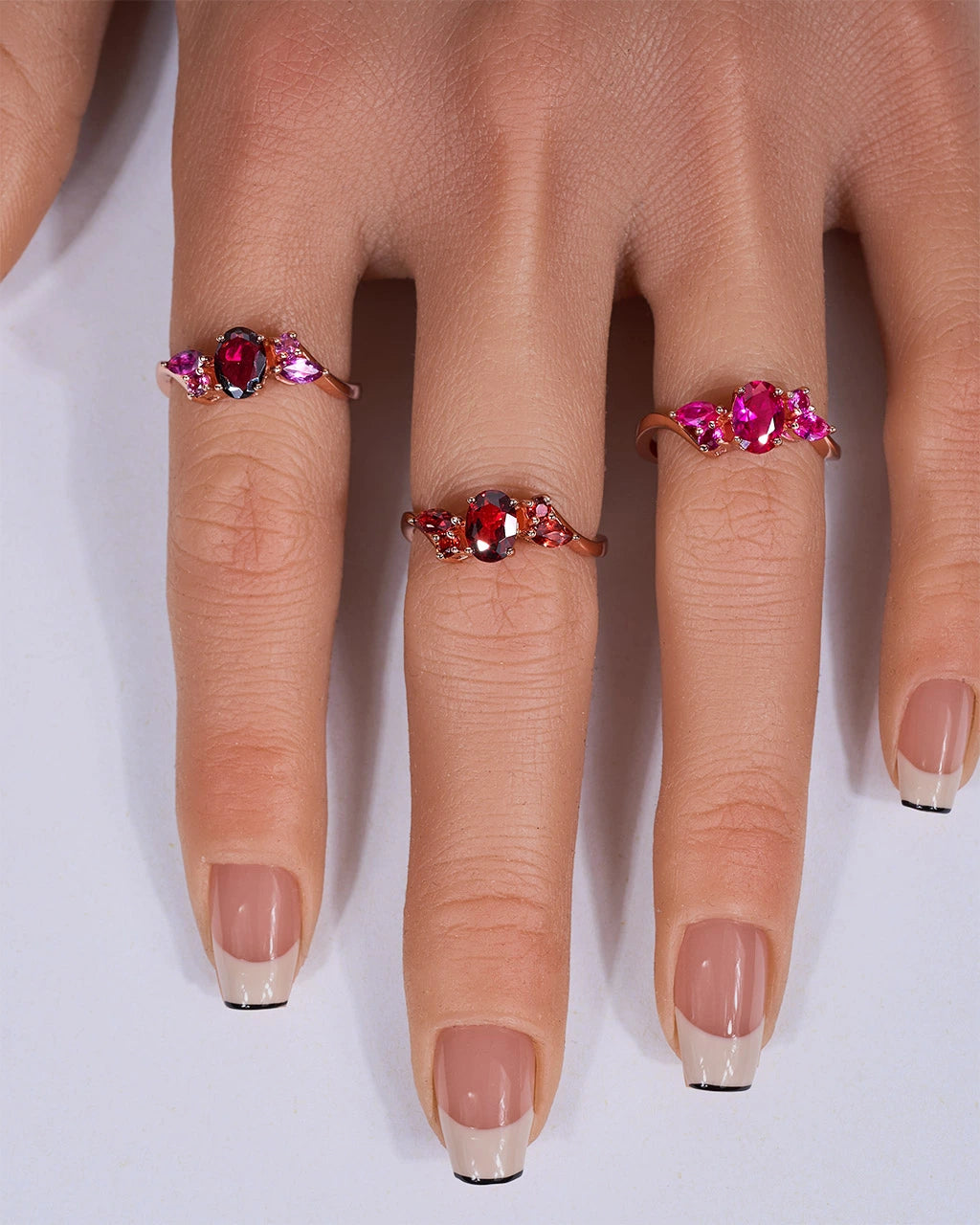 Blossom Ring-Rhodolite