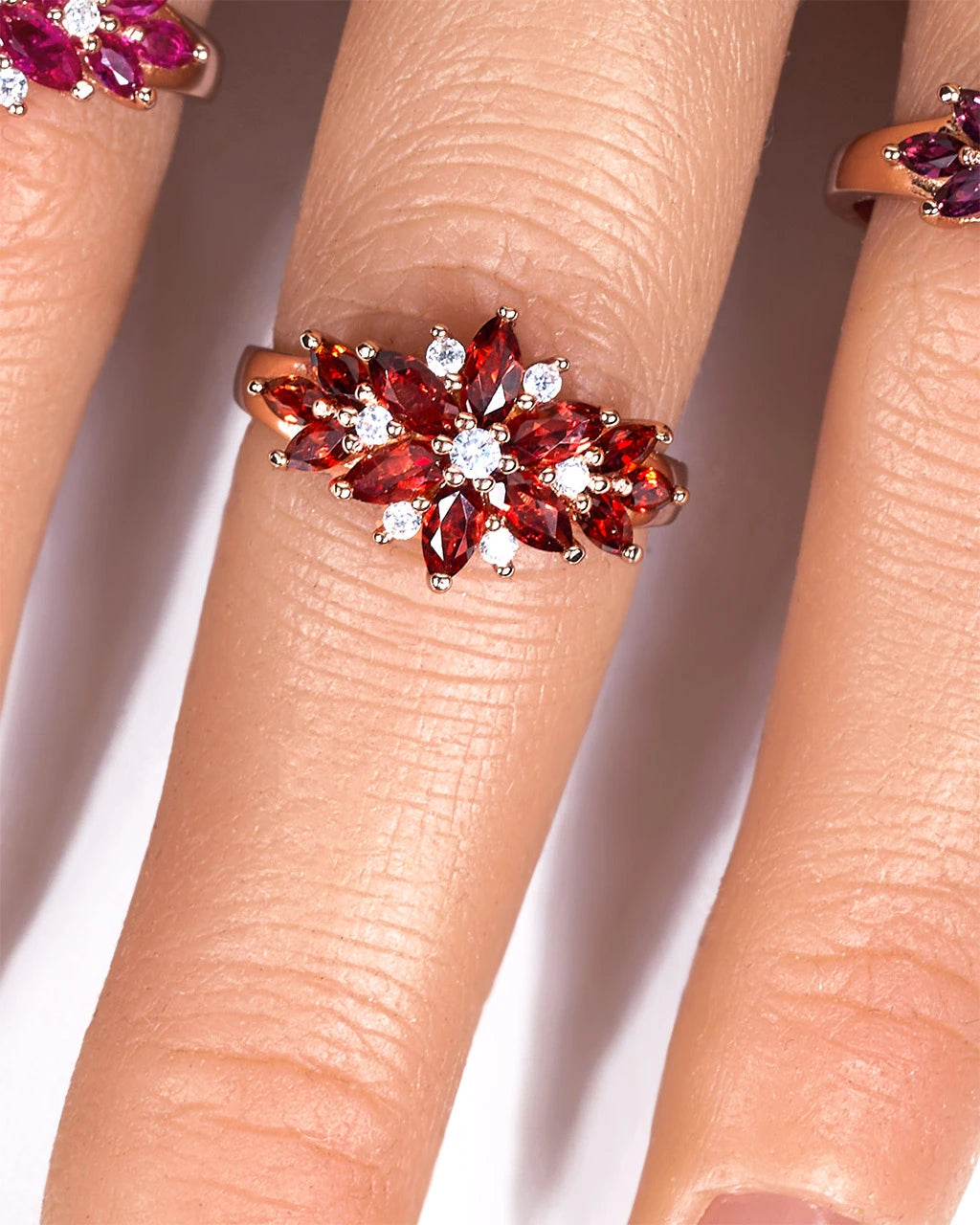 Flourish Ring-Garnet