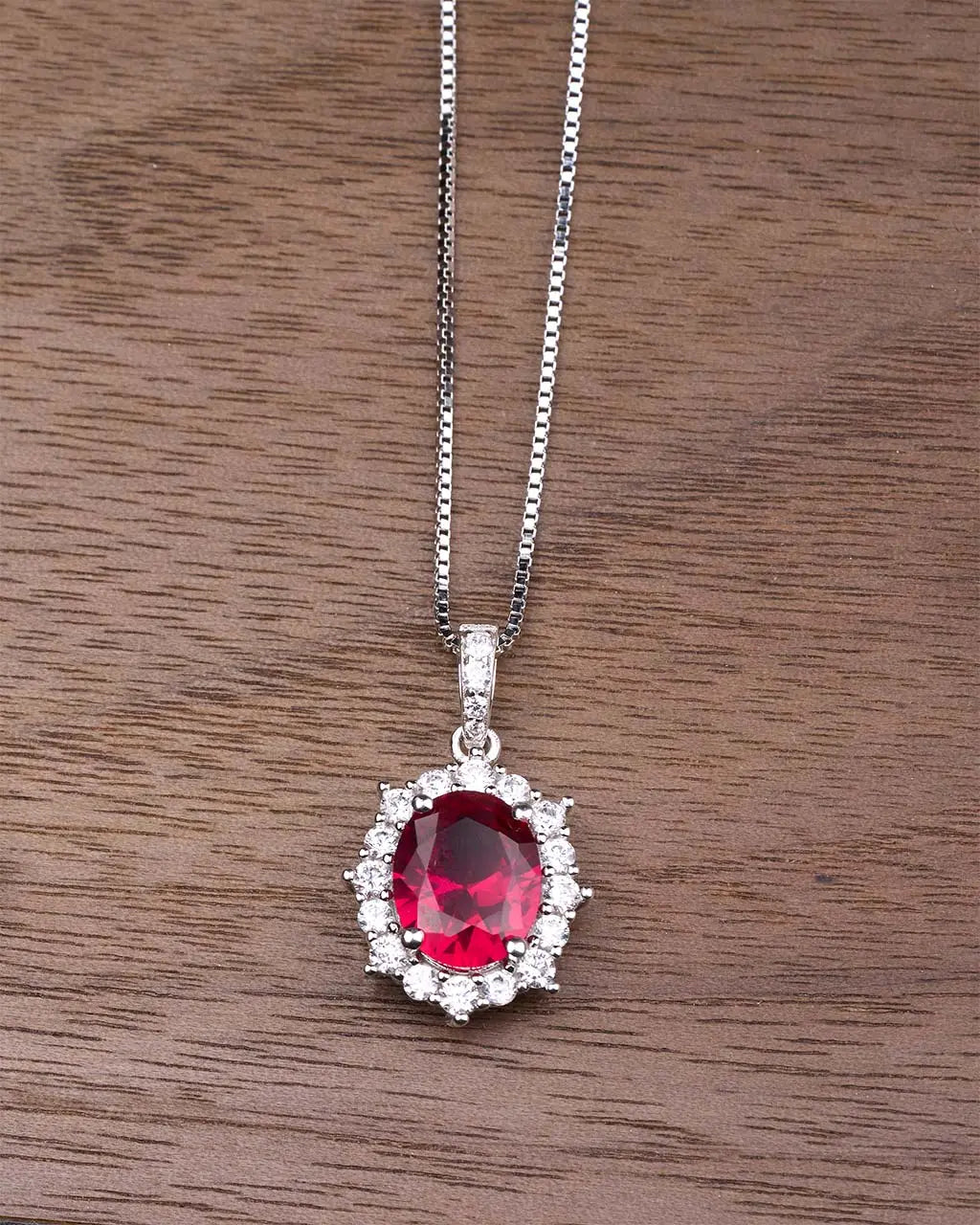 Princess Diana Necklace-Ruby (Lab)