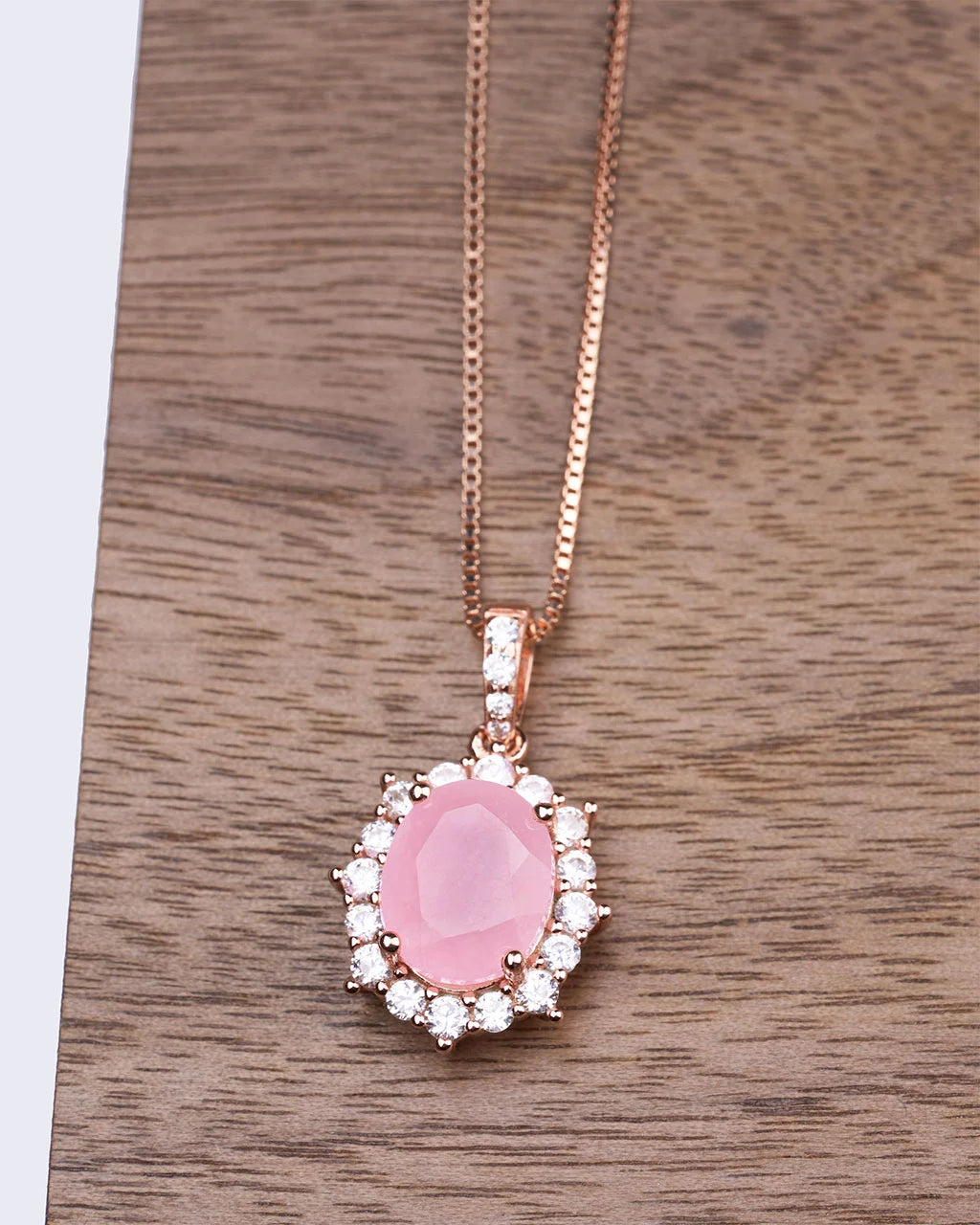 Princess Diana Necklace-Rose Chalcedony