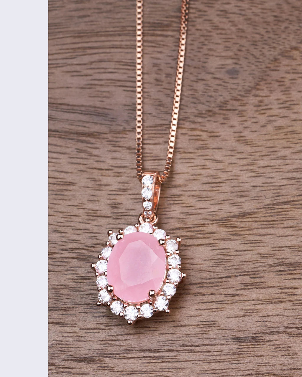 Princess Diana Necklace-Rose Chalcedony