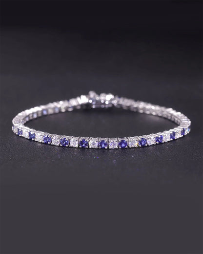 Tennis Bracelet-Lab Sapphire and Moissanite