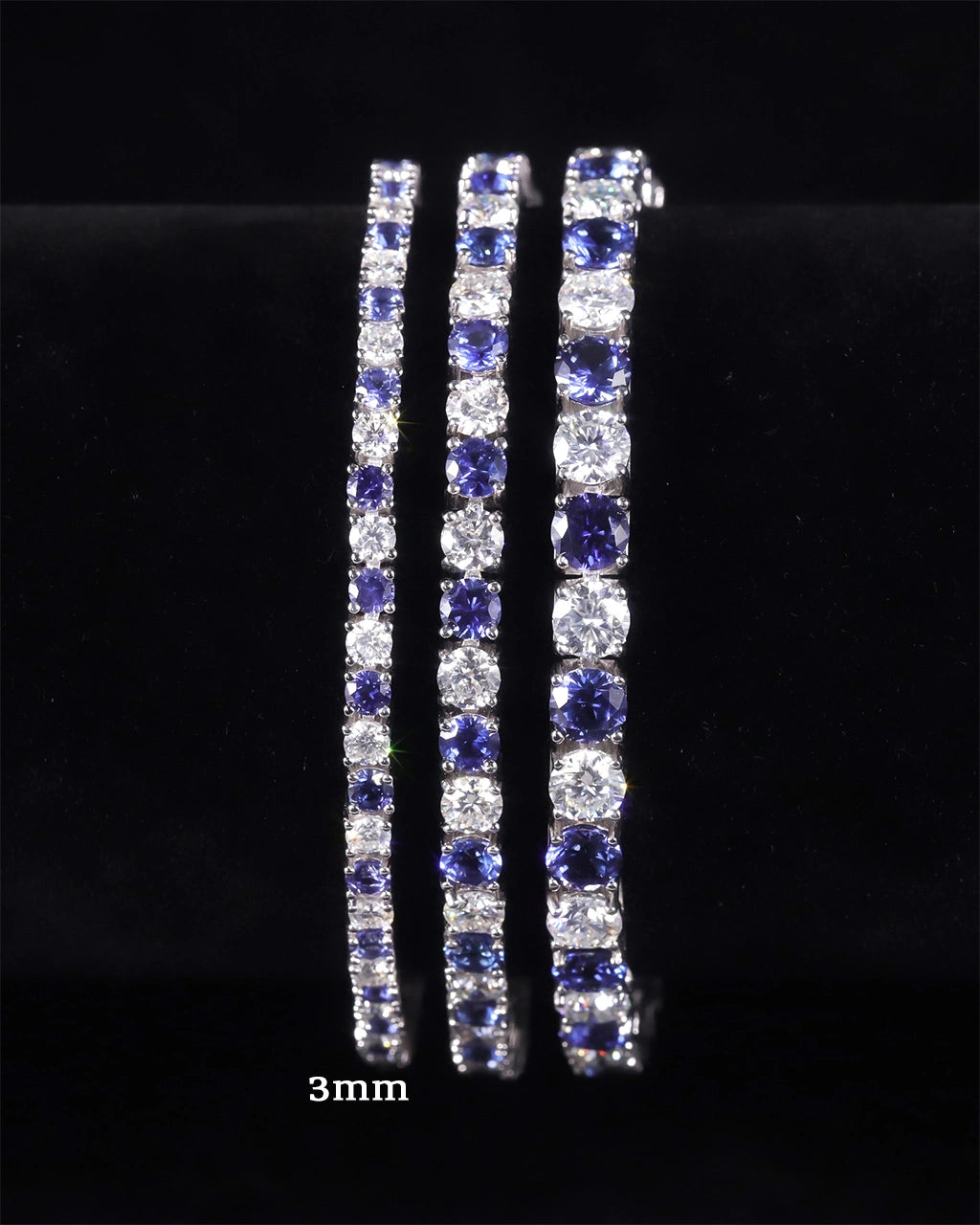 Tennis Bracelet-Lab Sapphire and Moissanite