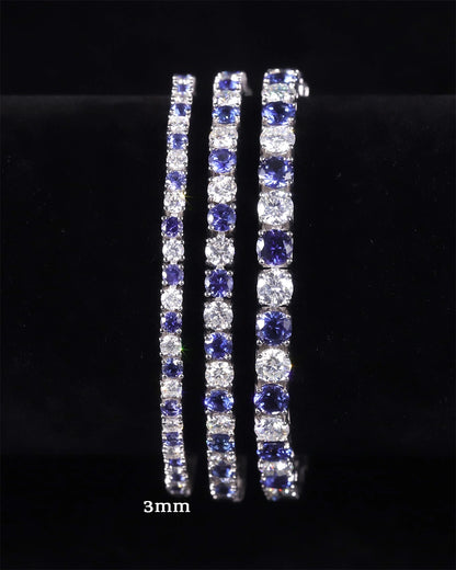 Tennis Bracelet-Lab Sapphire and Moissanite