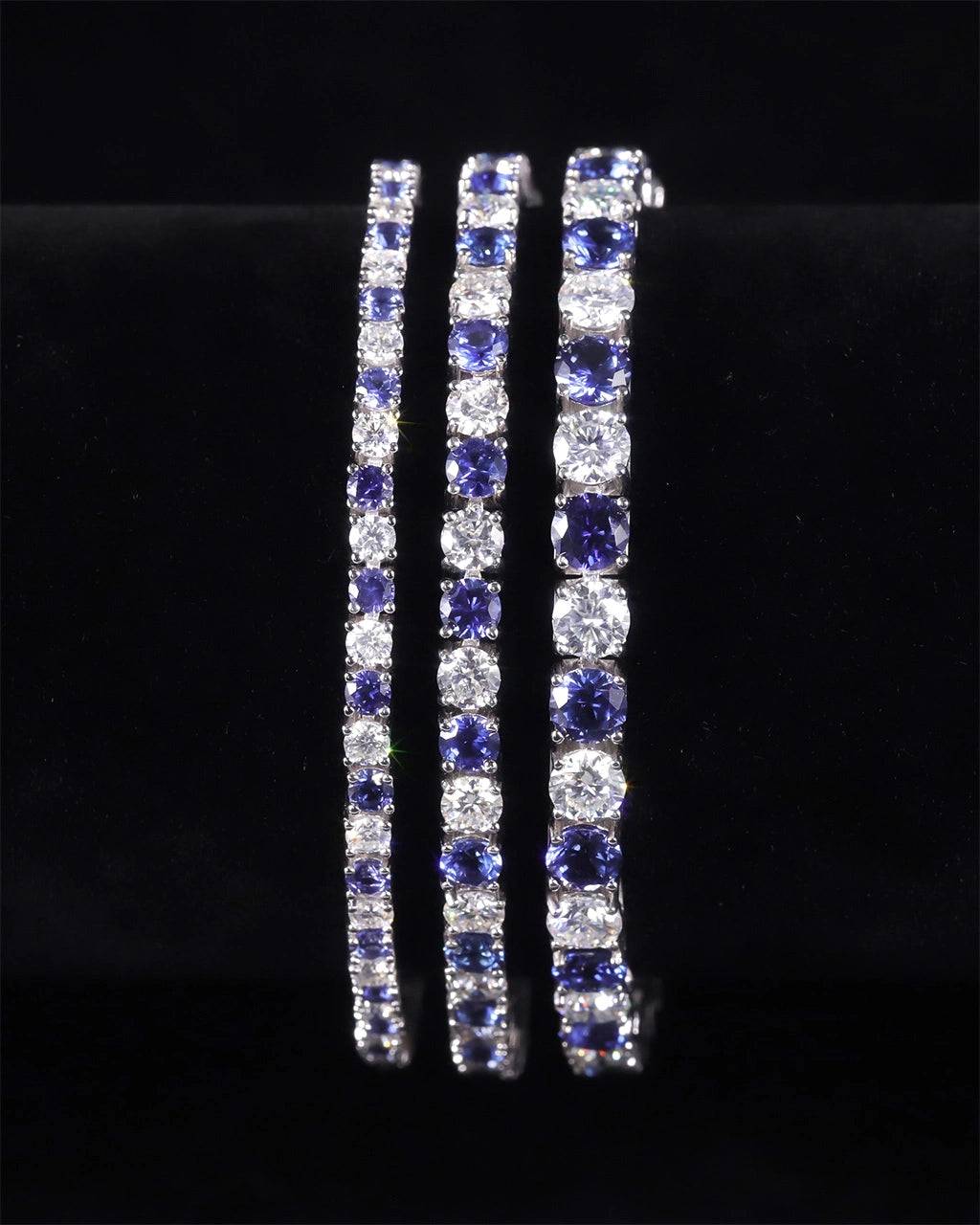 Tennis Bracelet-Lab Sapphire and Moissanite