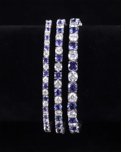 Tennis Bracelet-Lab Sapphire and Moissanite