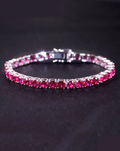 Tennis Bracelet-Lab Ruby