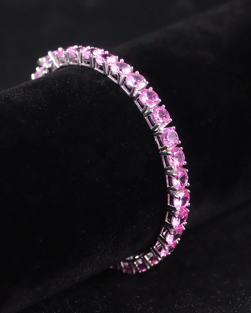 Tennis Bracelet-Lab Light Pink Sapphire