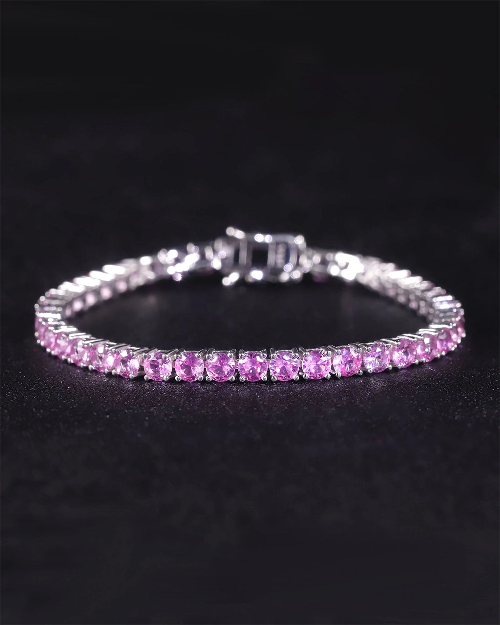Tennis Bracelet-Lab Light Pink Sapphire
