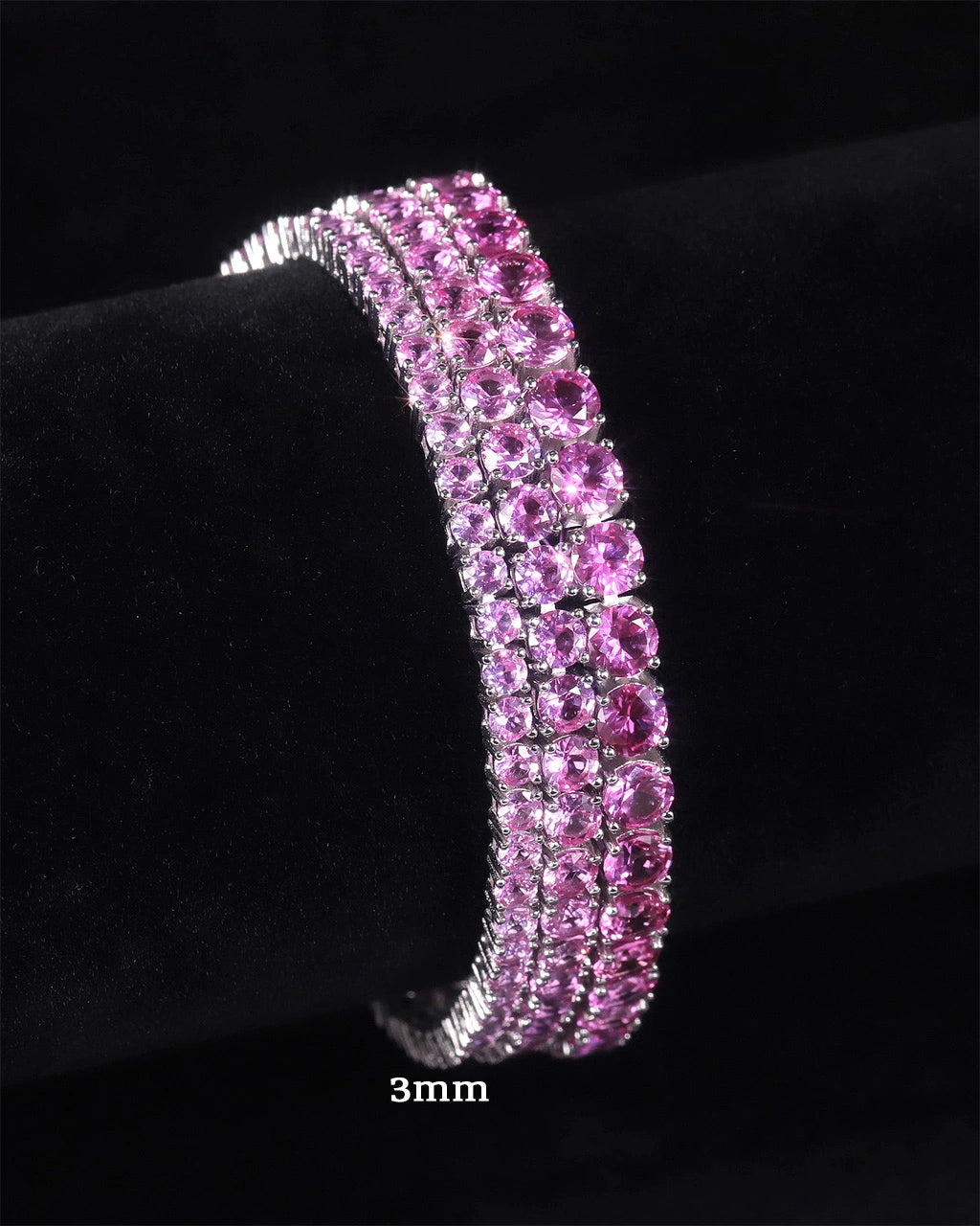 Tennis Bracelet-Lab Light Pink Sapphire