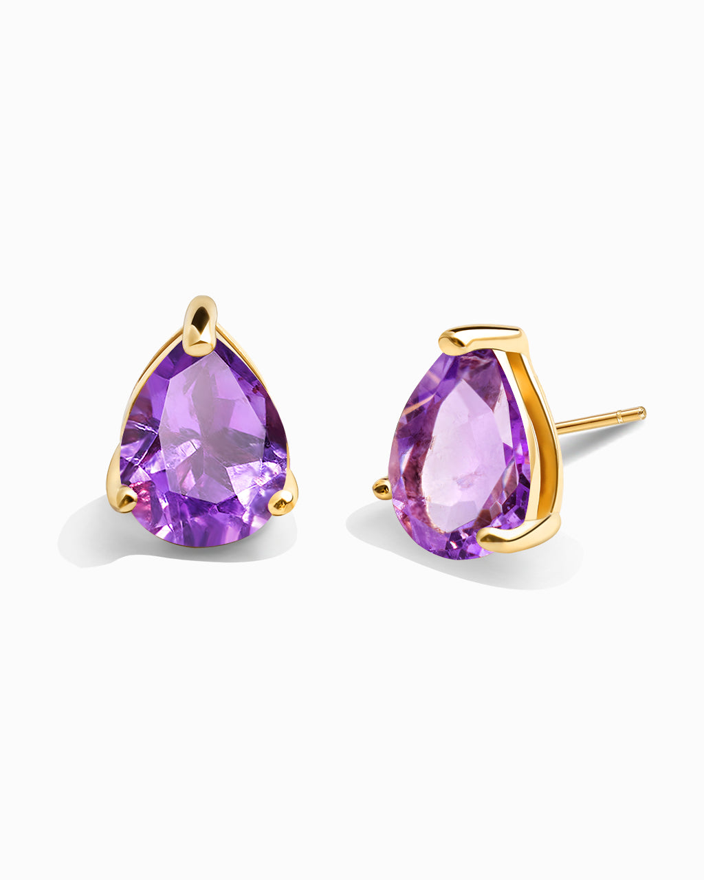 Pear Studs-Amethyst