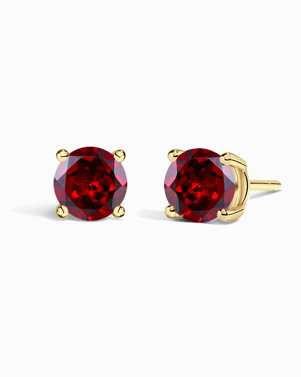 Round Studs-Garnet