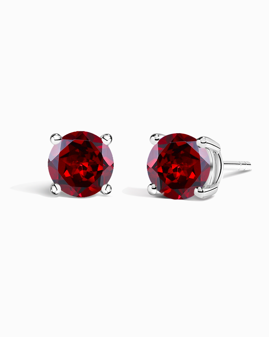 Round Studs-Garnet