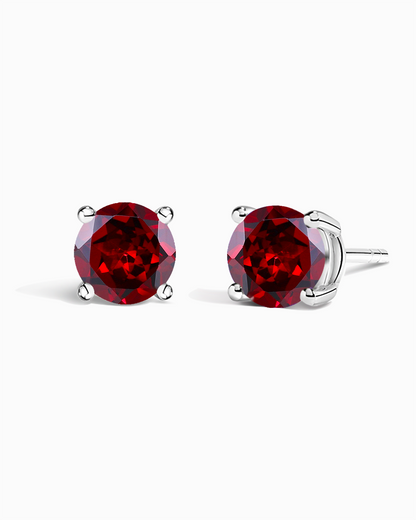Round Studs-Garnet
