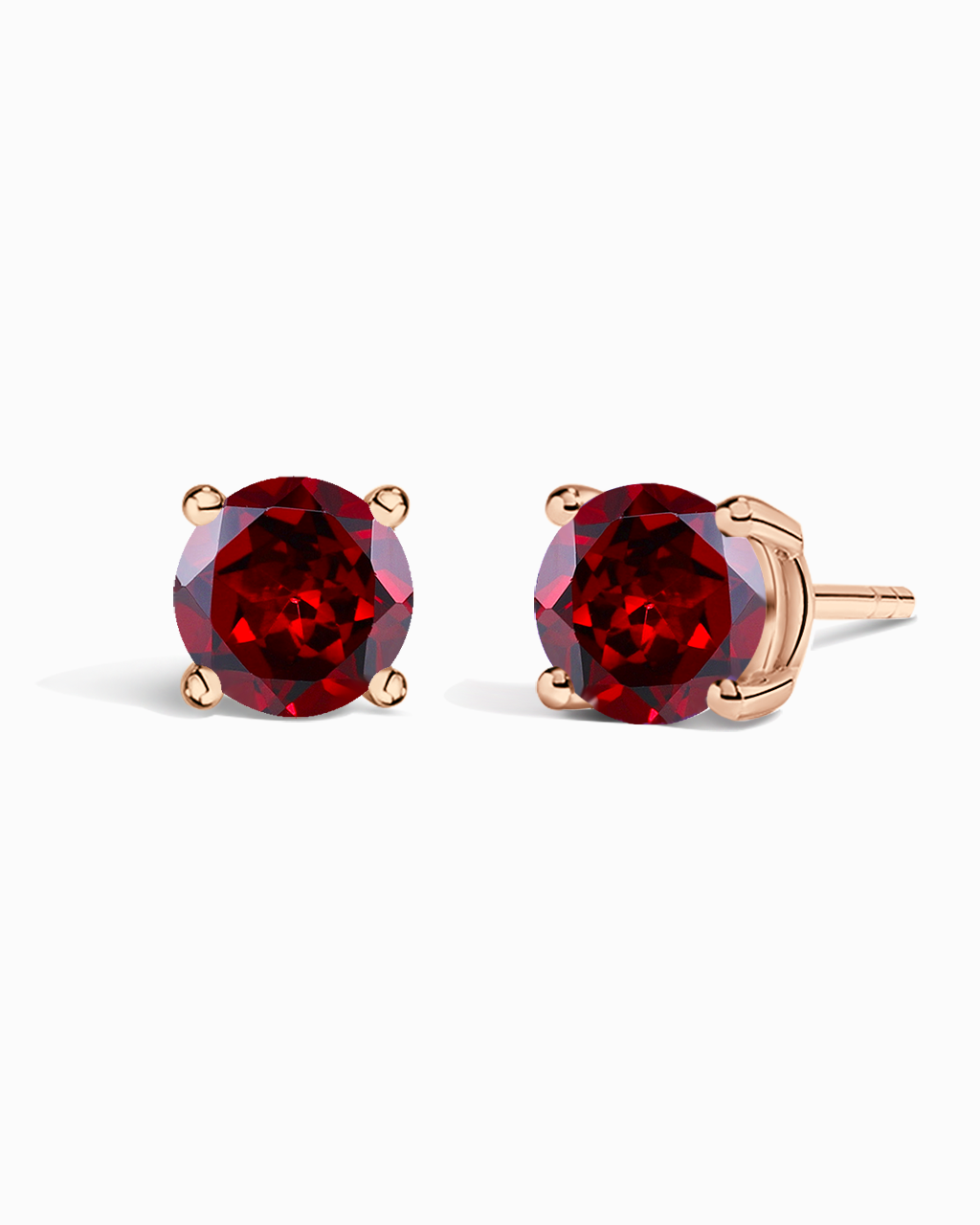 Round Studs-Garnet