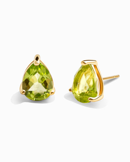 Pear Studs-Peridot