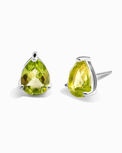 Pear Studs-Peridot