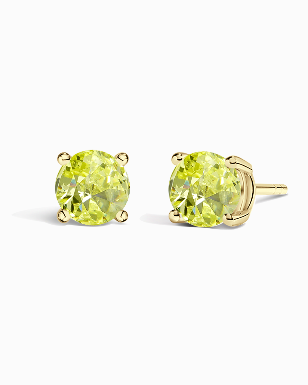 Round Studs-Peridot