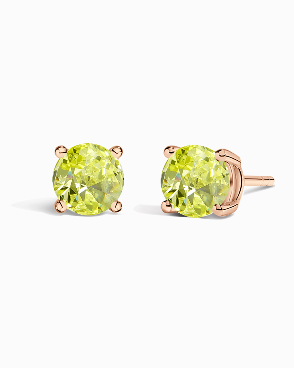 Round Studs-Peridot