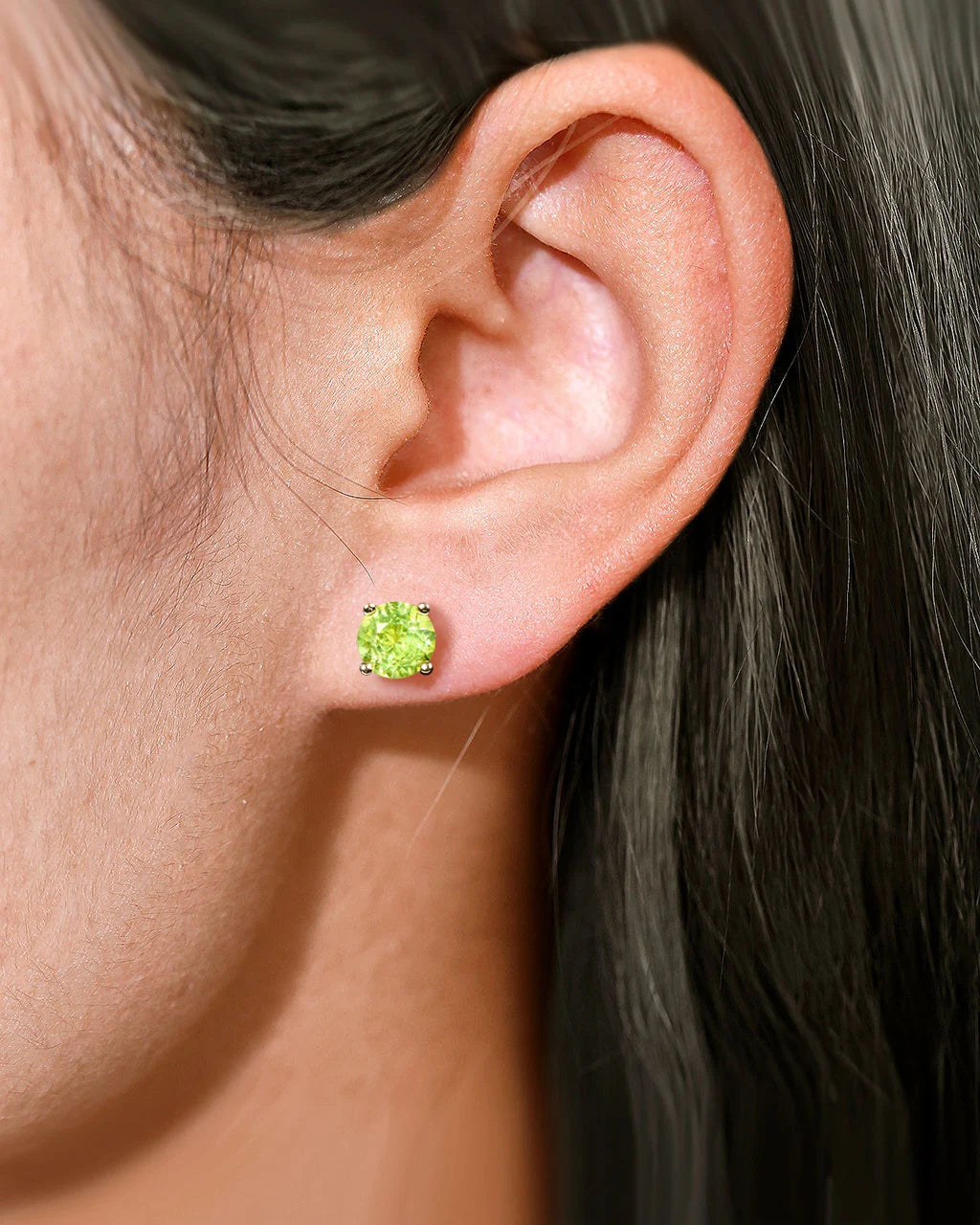 Round Studs-Peridot