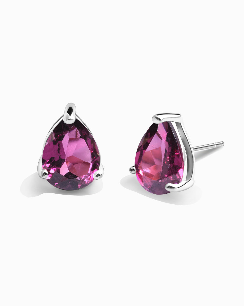 Pear Studs-Rhodolite