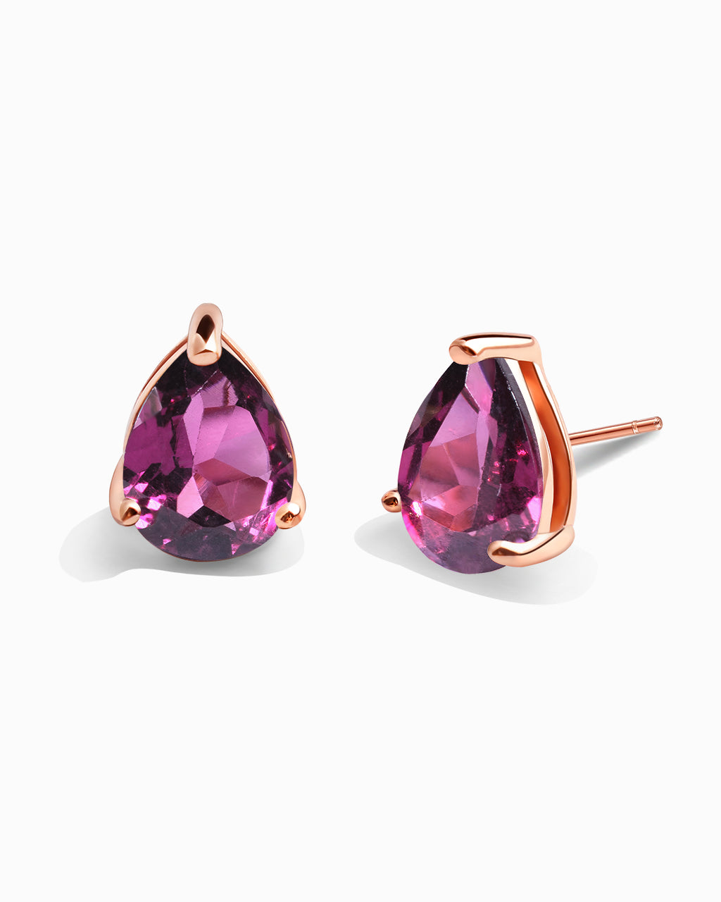 Pear Studs-Rhodolite