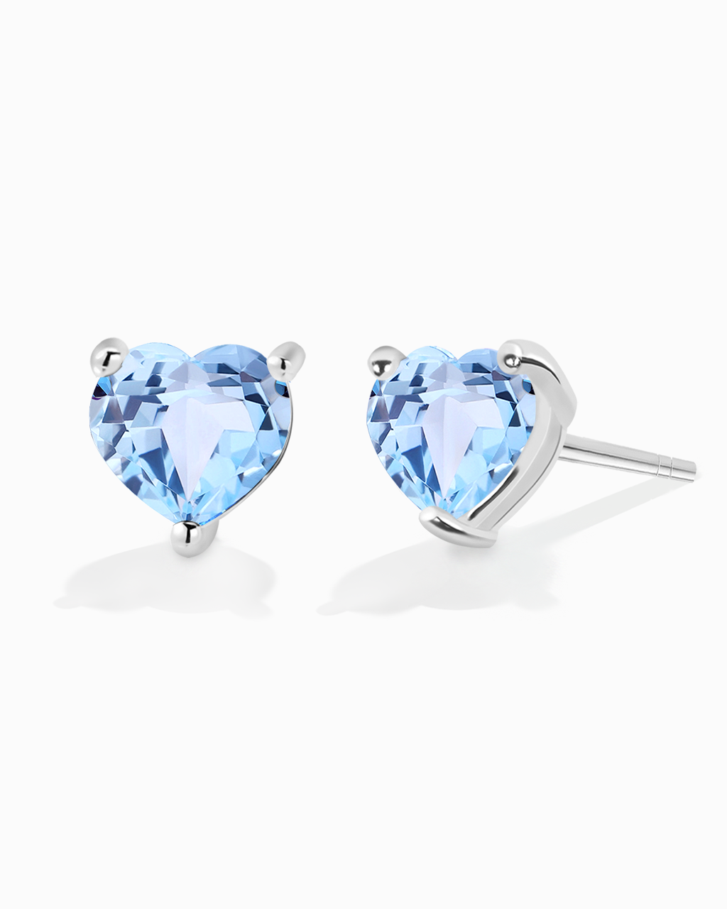 Heart Studs-Blue Topaz