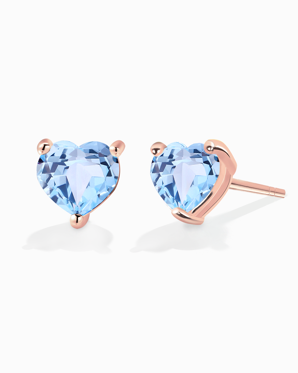 Heart Studs-Blue Topaz