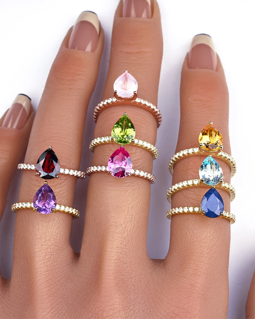 Teardrop Peridot Ring