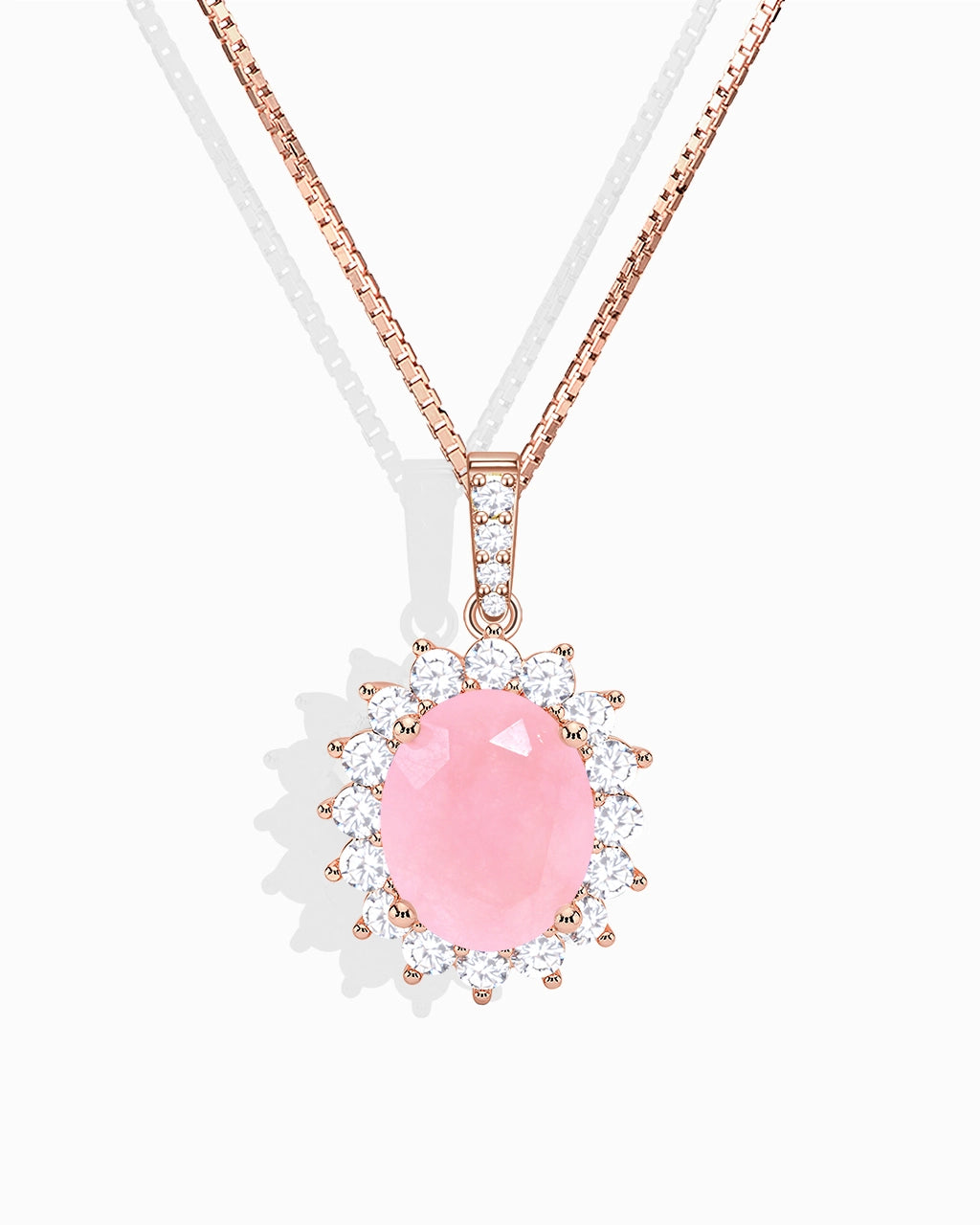 Princess Diana Necklace-Rose Chalcedony