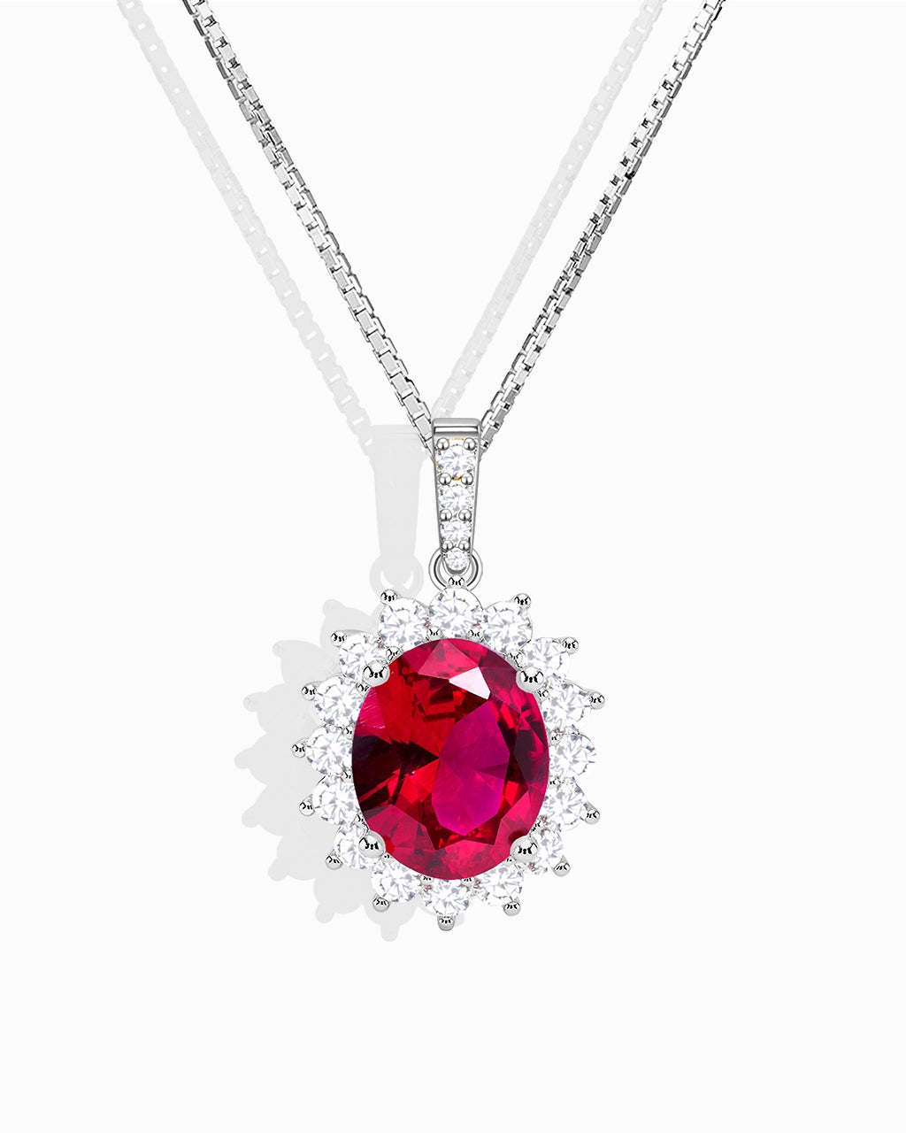 Princess Diana Necklace-Ruby (Lab)