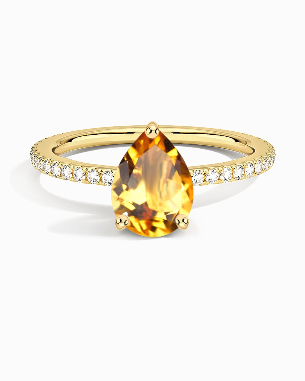 Teardrop Citrine Ring