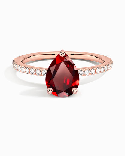 Teardrop Garnet Ring