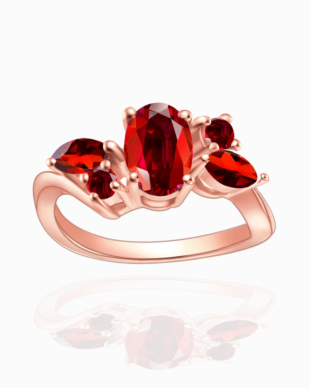 Blossom Ring-Garnet